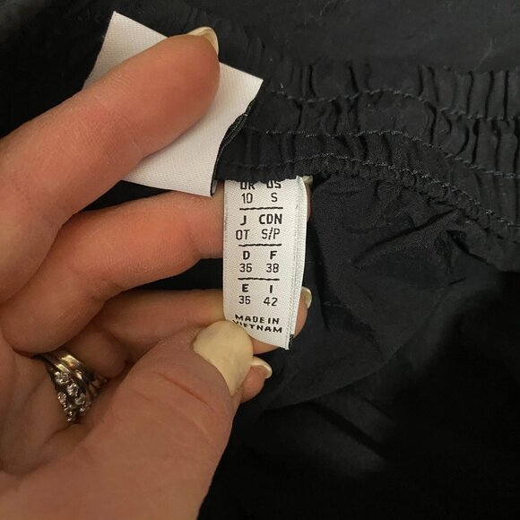 Adidas Jogger Pants Women's Small Black 3 Striped Nylon High Rise Elastic Waist - Picture 6 of 13